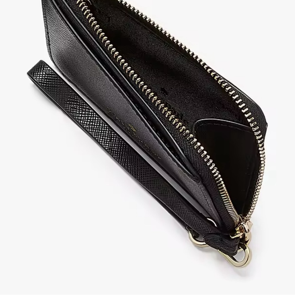Kate Spade Black Leather Card Holder Wristlet - Picture 2 of 3